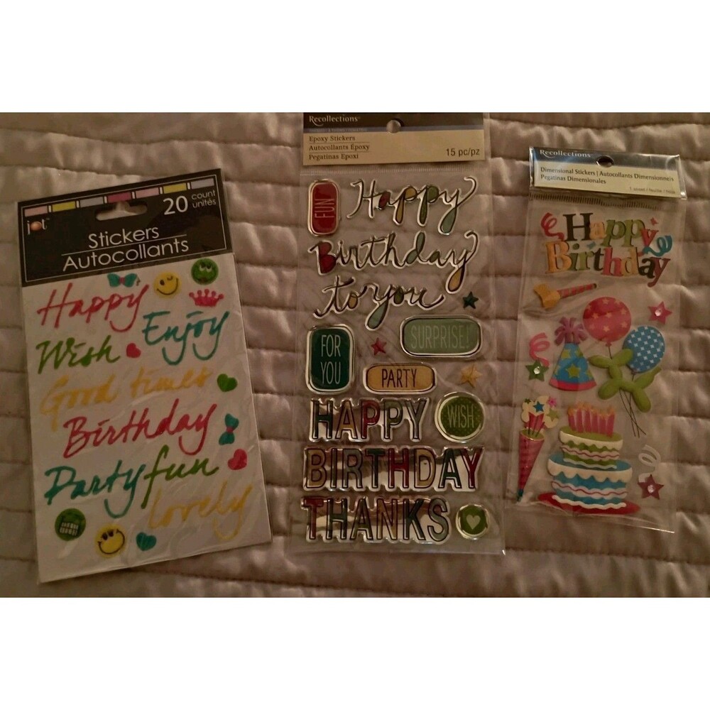 Happy Birthday Stickers for Scrapbooking